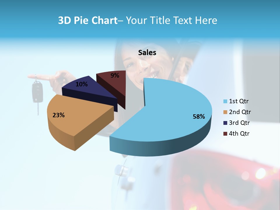 A Woman Holding A Car Key In Her Hand PowerPoint Template