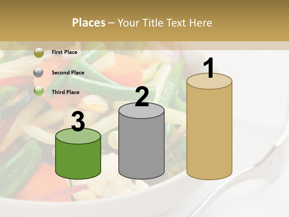 A Bowl Of Food With Broccoli, Carrots, Cauliflower And PowerPoint Template