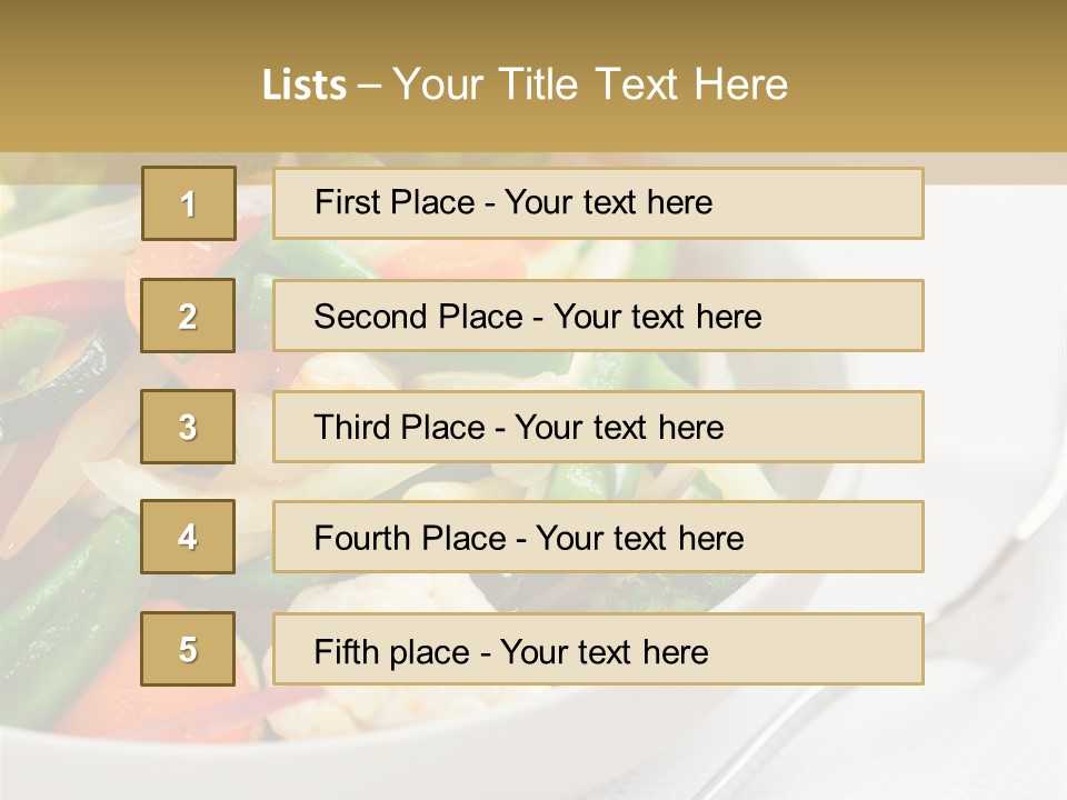 A Bowl Of Food With Broccoli, Carrots, Cauliflower And PowerPoint Template