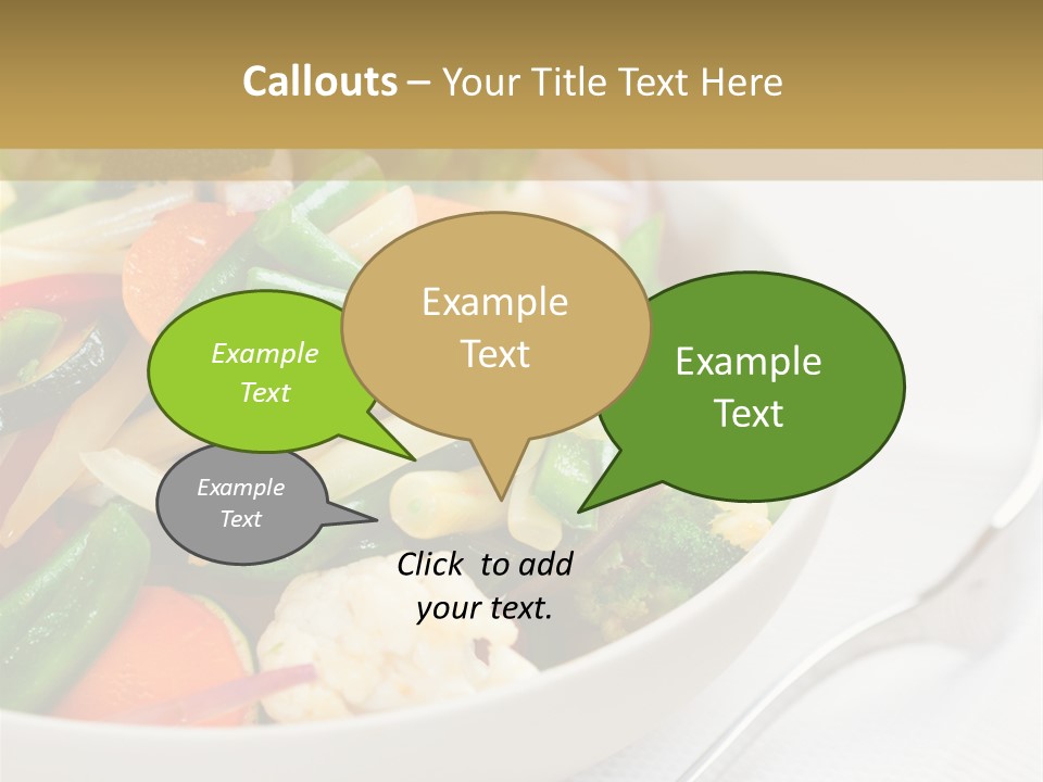 A Bowl Of Food With Broccoli, Carrots, Cauliflower And PowerPoint Template