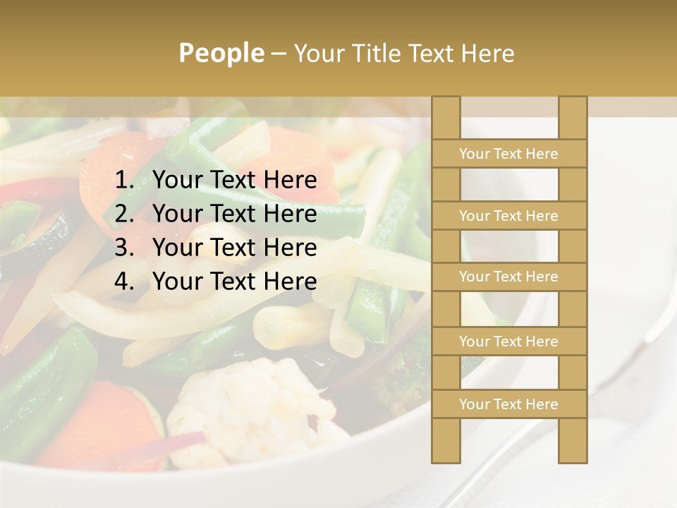 A Bowl Of Food With Broccoli, Carrots, Cauliflower And PowerPoint Template