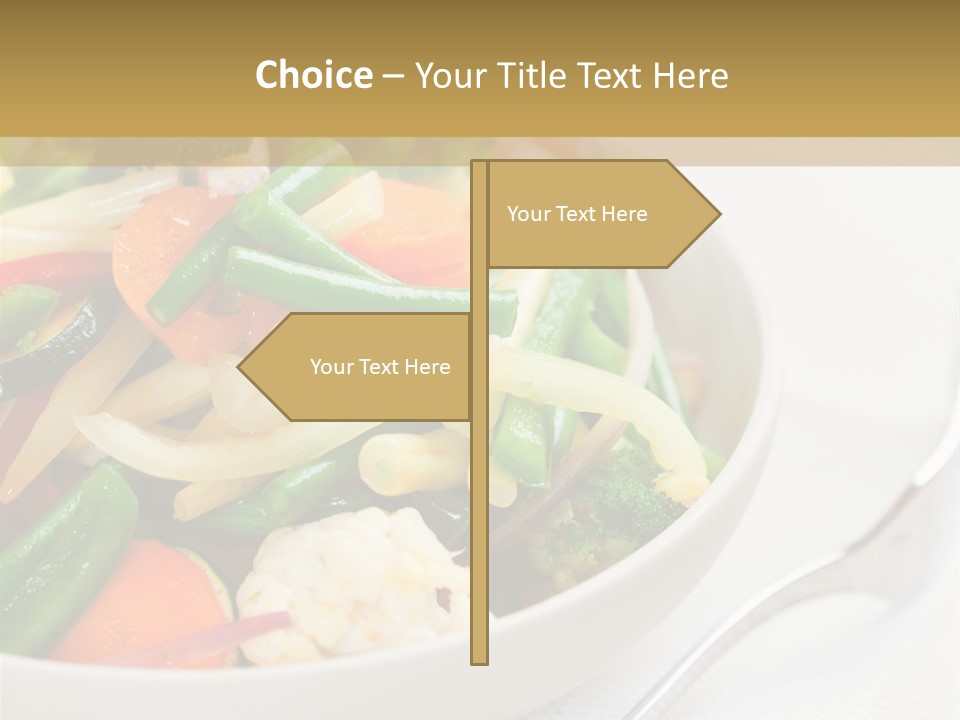 A Bowl Of Food With Broccoli, Carrots, Cauliflower And PowerPoint Template