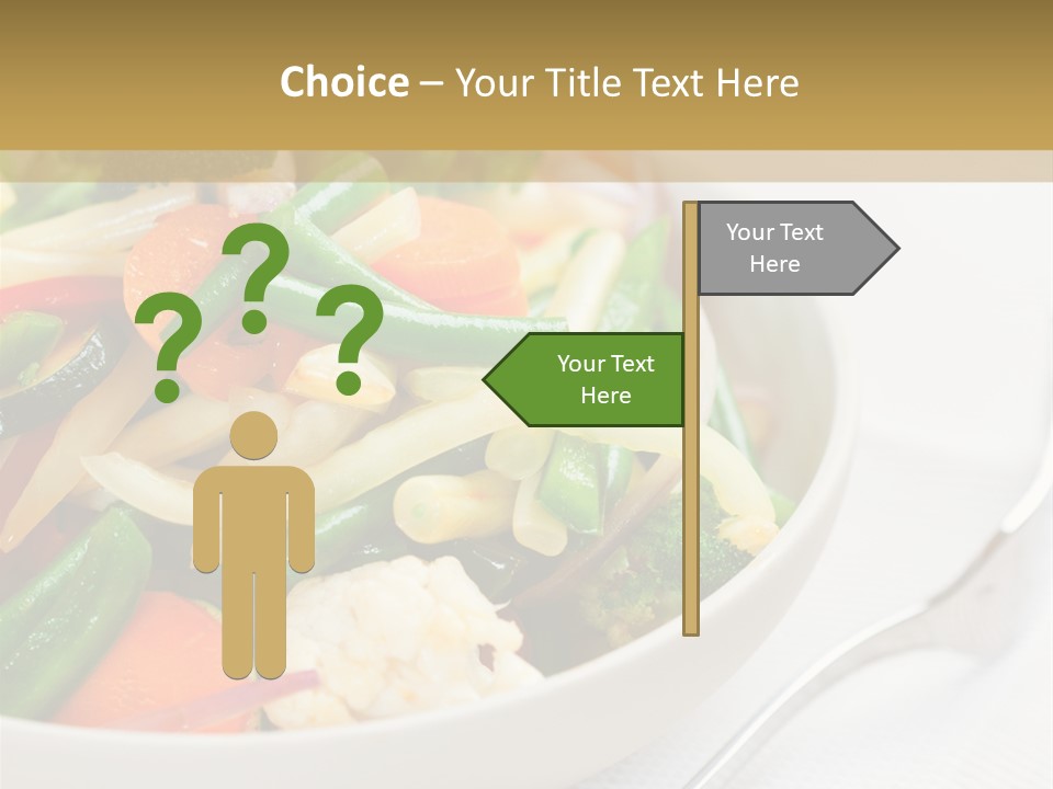 A Bowl Of Food With Broccoli, Carrots, Cauliflower And PowerPoint Template