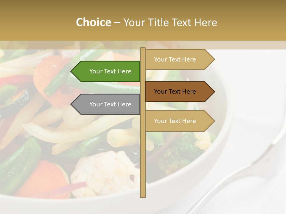 A Bowl Of Food With Broccoli, Carrots, Cauliflower And PowerPoint Template