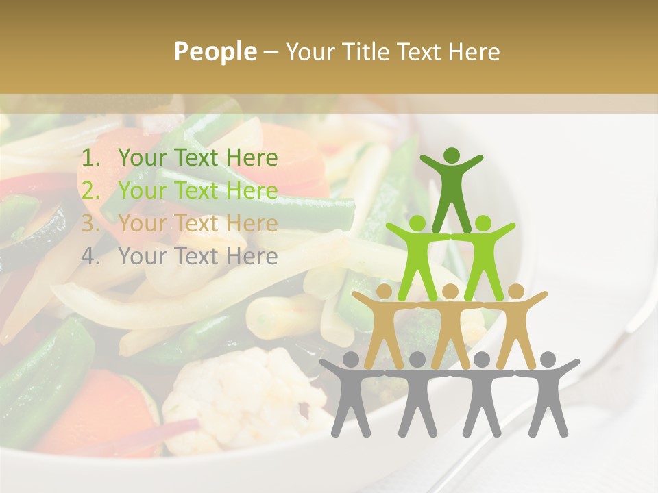 A Bowl Of Food With Broccoli, Carrots, Cauliflower And PowerPoint Template