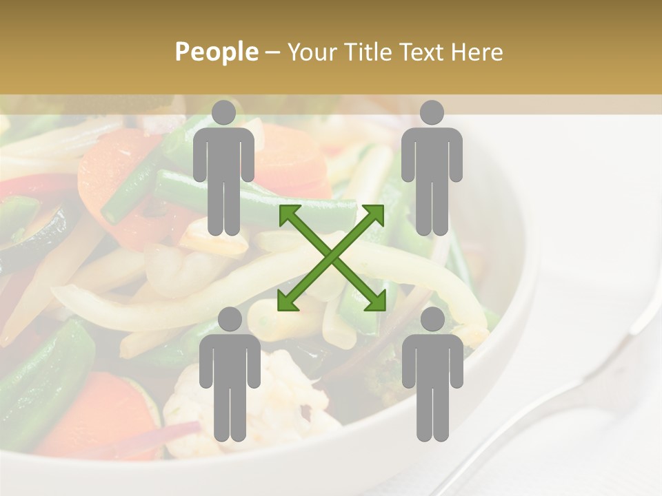 A Bowl Of Food With Broccoli, Carrots, Cauliflower And PowerPoint Template