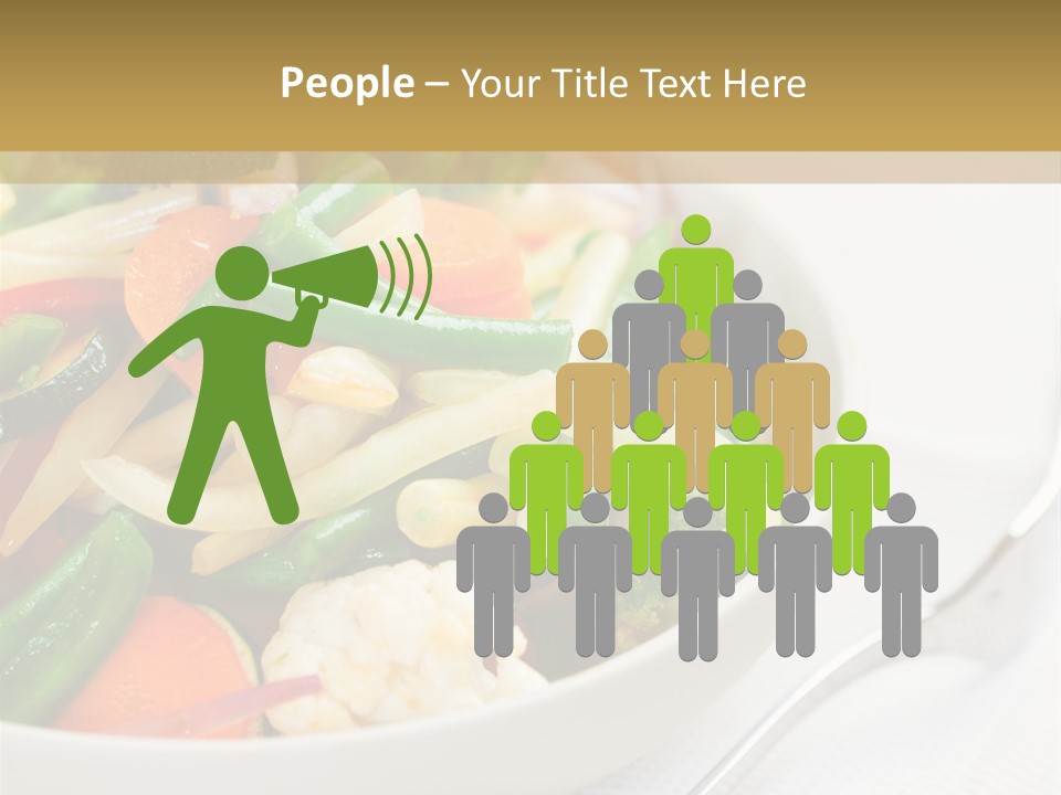 A Bowl Of Food With Broccoli, Carrots, Cauliflower And PowerPoint Template