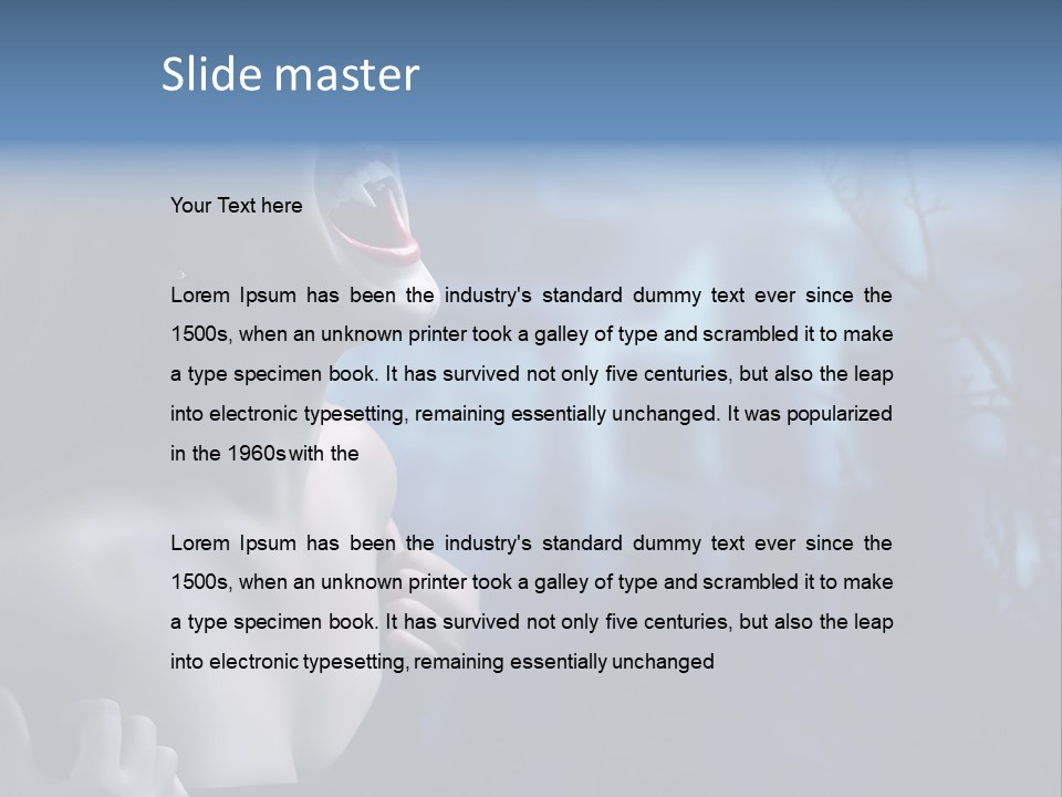 Woman Bloodshot Twilight PowerPoint Template