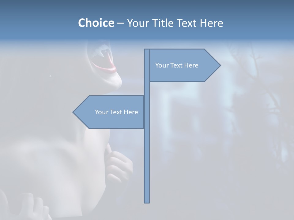 Woman Bloodshot Twilight PowerPoint Template