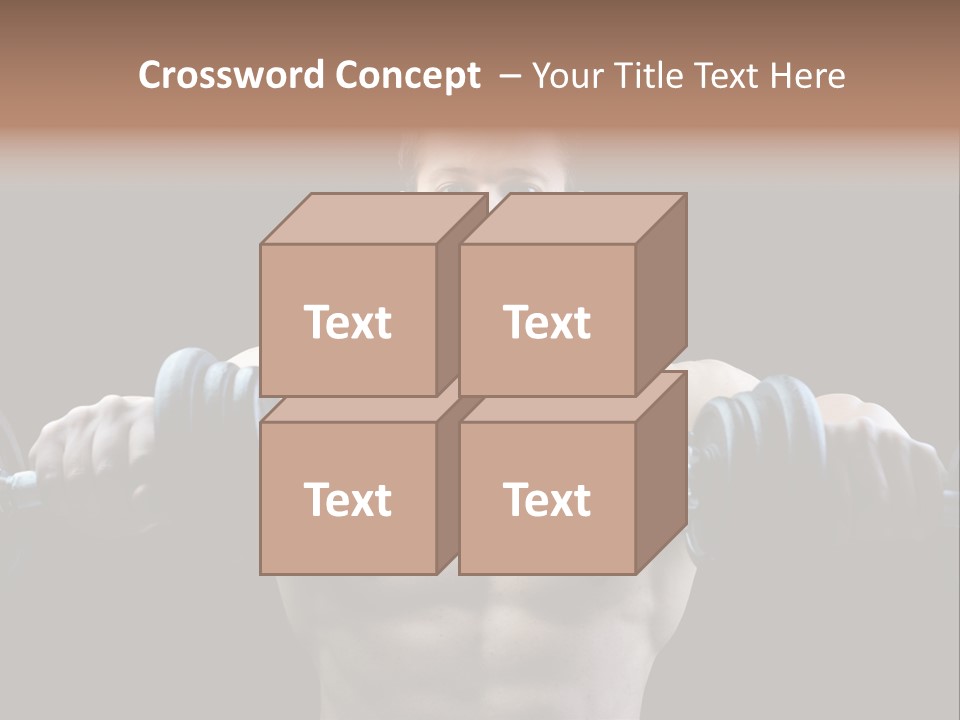 Healthy Person Dumbbell PowerPoint Template