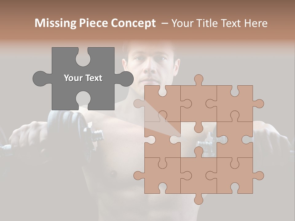 Healthy Person Dumbbell PowerPoint Template