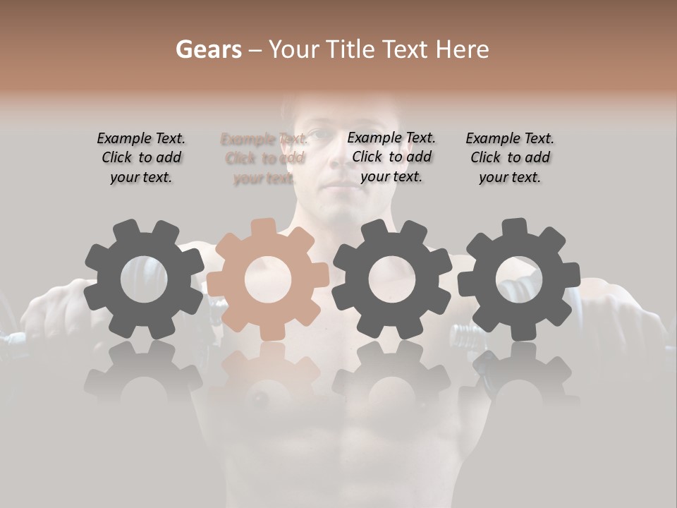 Healthy Person Dumbbell PowerPoint Template