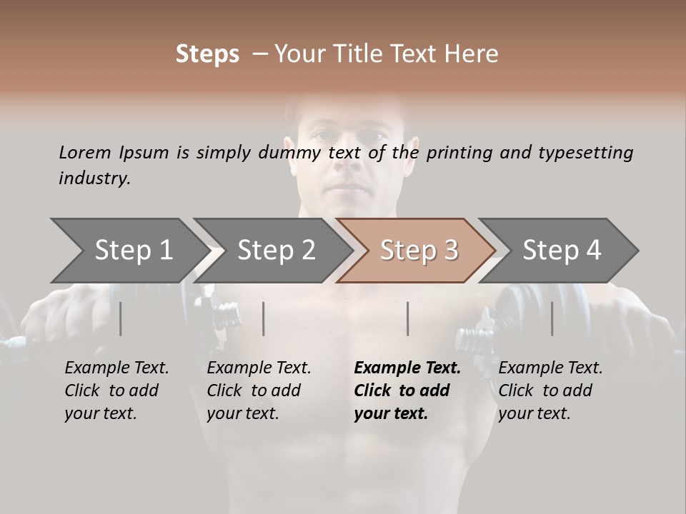 Healthy Person Dumbbell PowerPoint Template