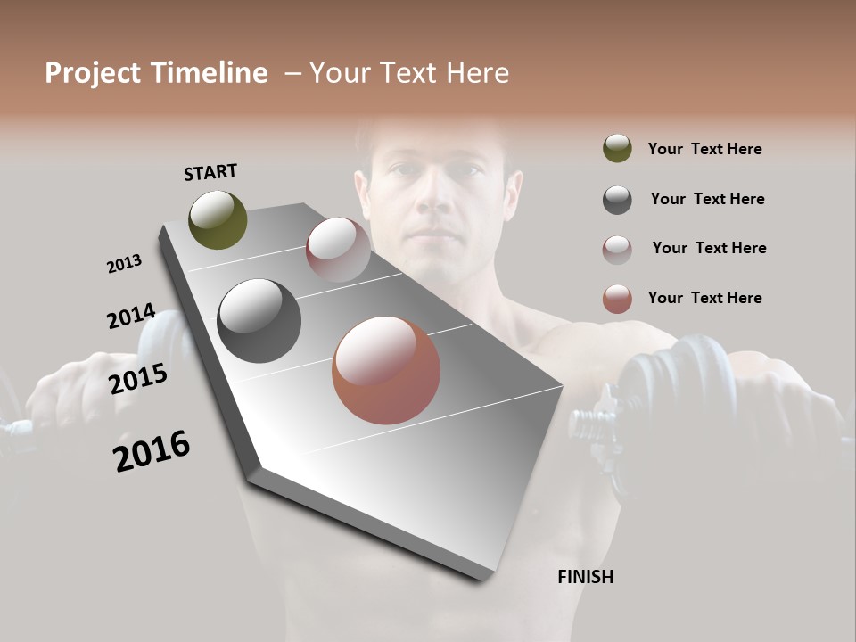Healthy Person Dumbbell PowerPoint Template