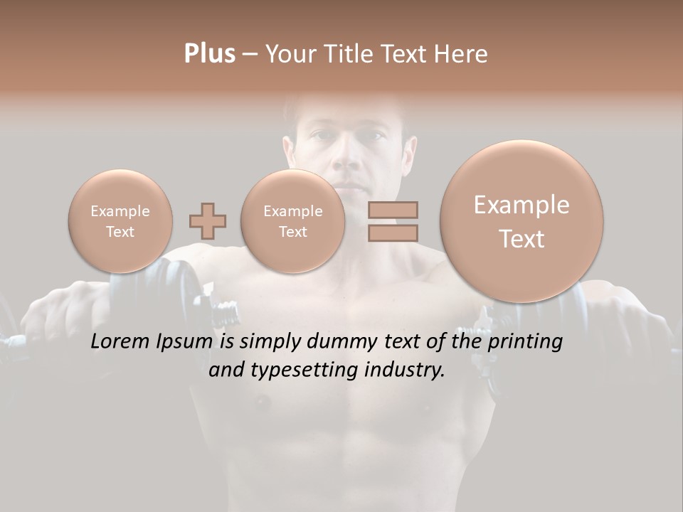Healthy Person Dumbbell PowerPoint Template