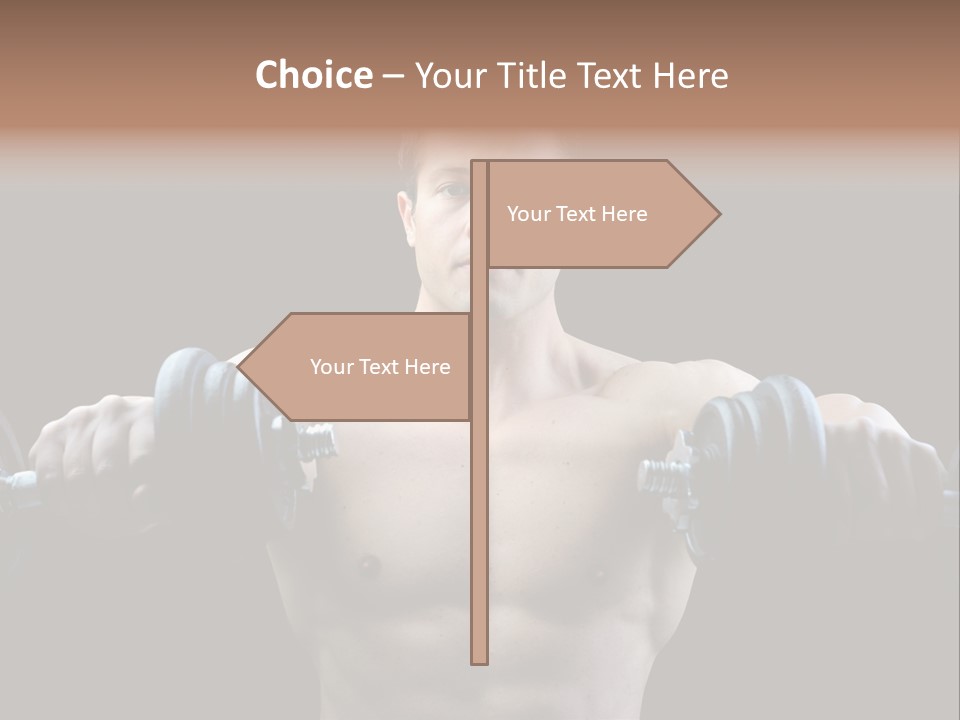 Healthy Person Dumbbell PowerPoint Template