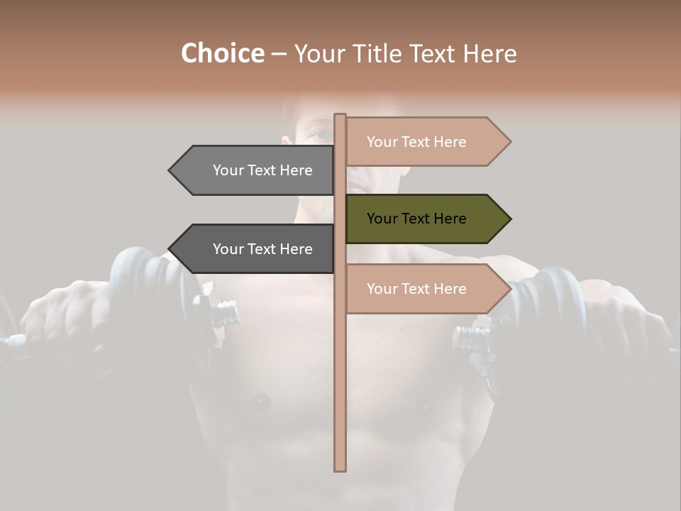 Healthy Person Dumbbell PowerPoint Template