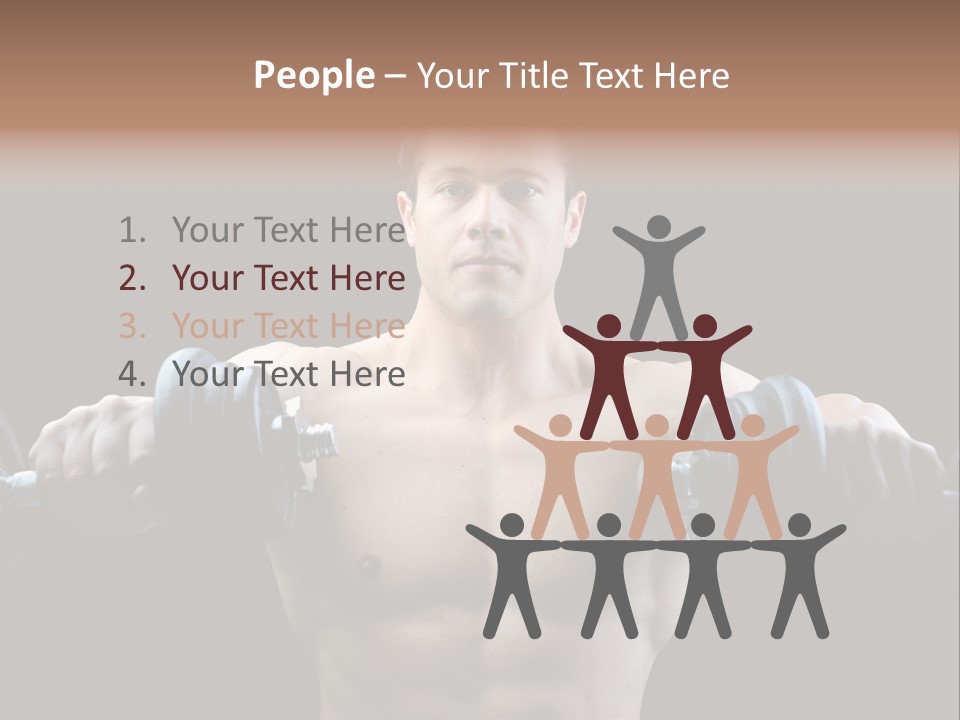 Healthy Person Dumbbell PowerPoint Template