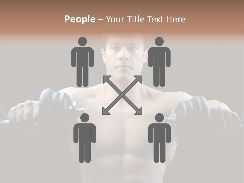Healthy Person Dumbbell PowerPoint Template