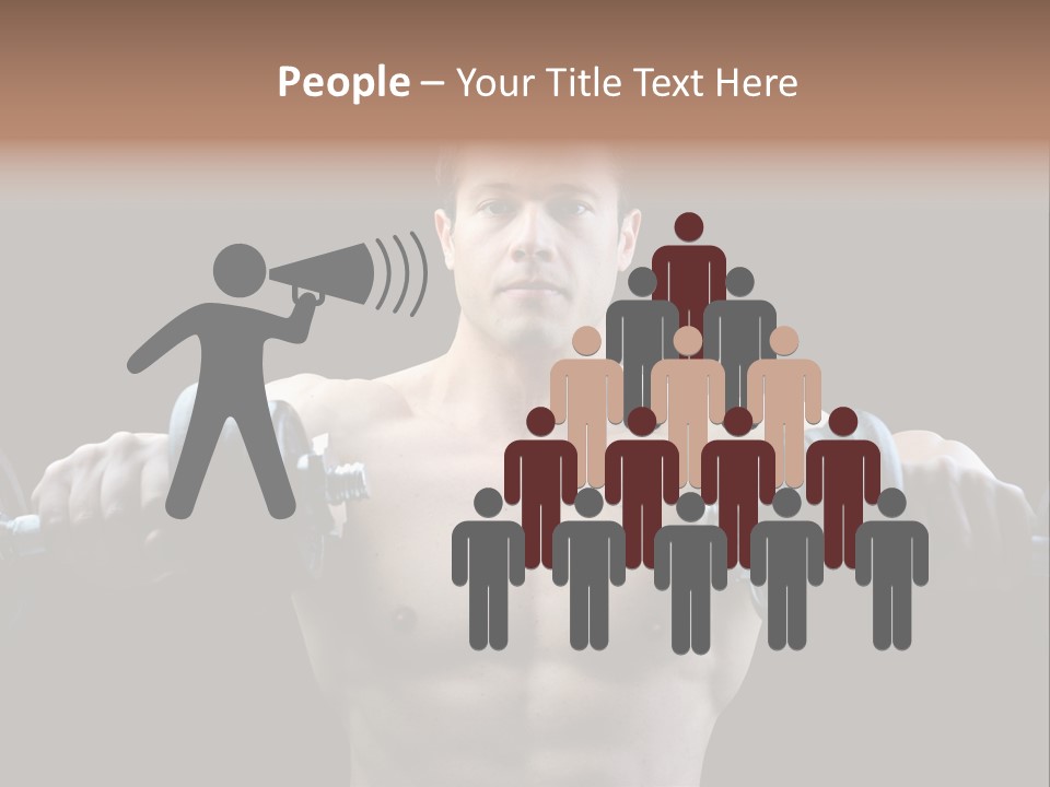 Healthy Person Dumbbell PowerPoint Template