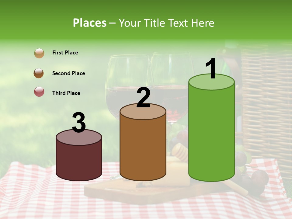 Two Glasses Of Wine On A Picnic Table PowerPoint Template