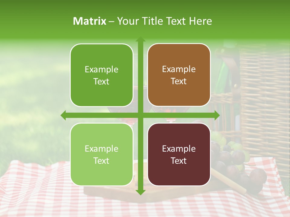 Two Glasses Of Wine On A Picnic Table PowerPoint Template