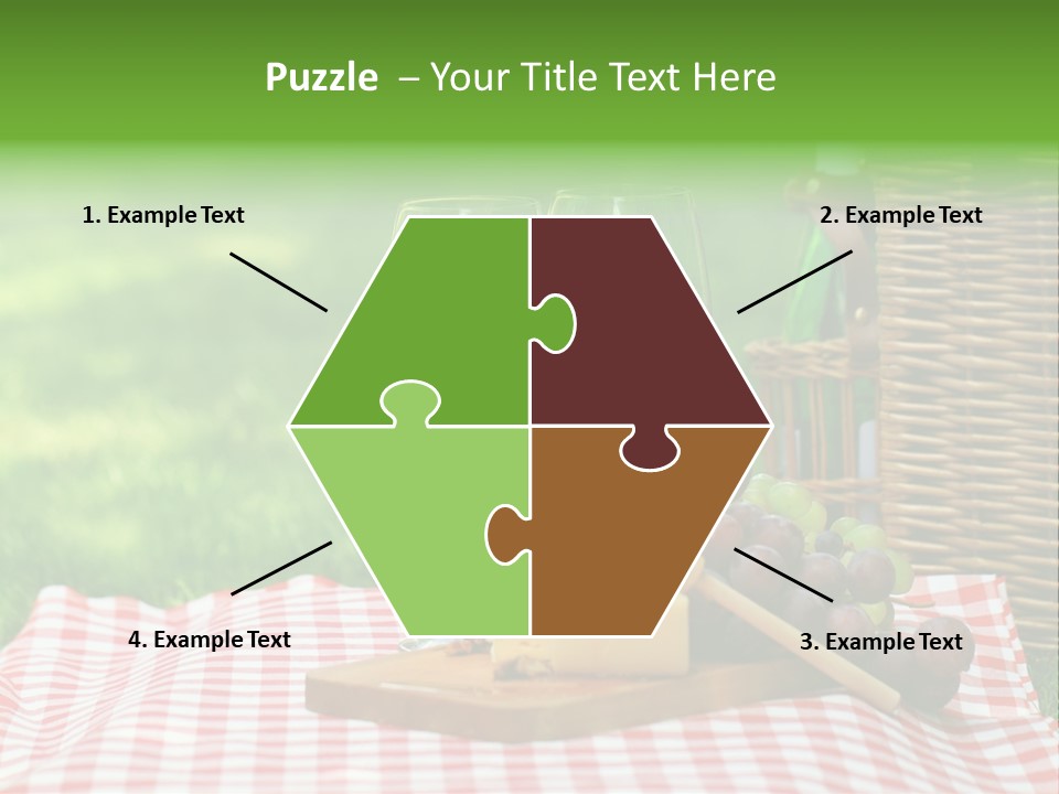 Two Glasses Of Wine On A Picnic Table PowerPoint Template