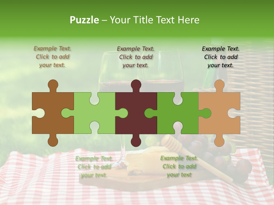 Two Glasses Of Wine On A Picnic Table PowerPoint Template