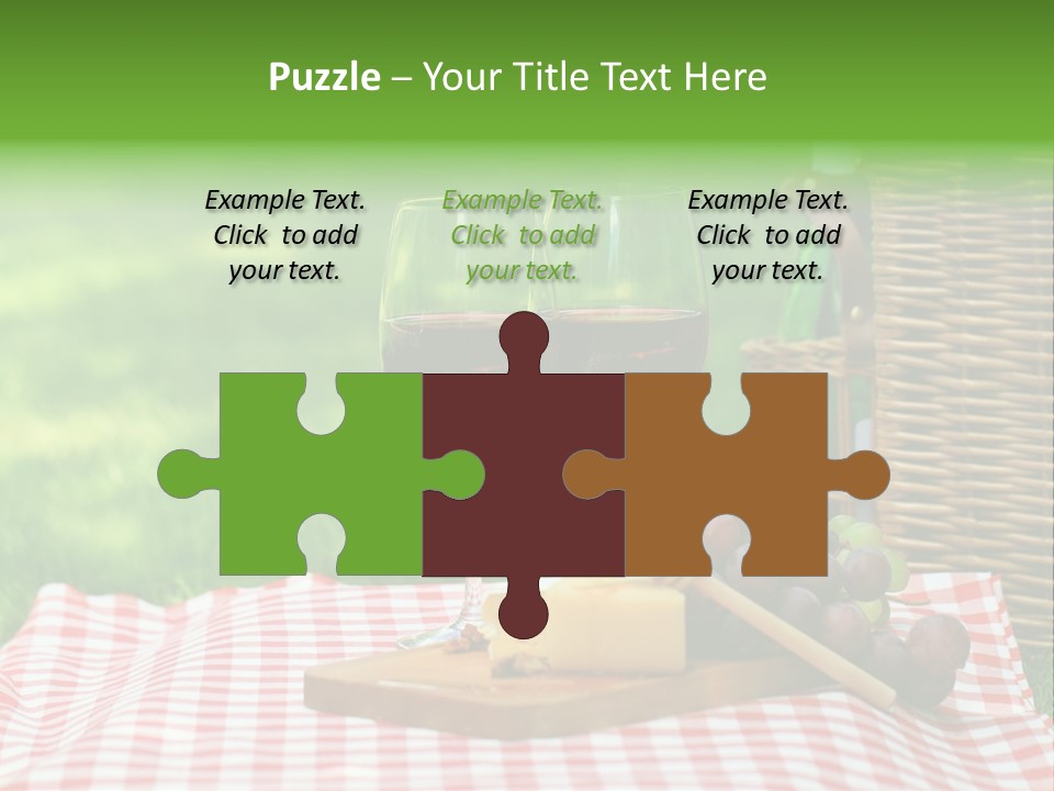 Two Glasses Of Wine On A Picnic Table PowerPoint Template