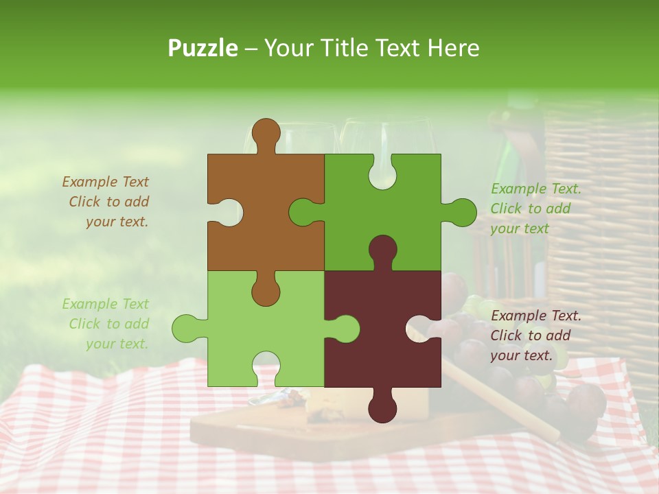 Two Glasses Of Wine On A Picnic Table PowerPoint Template