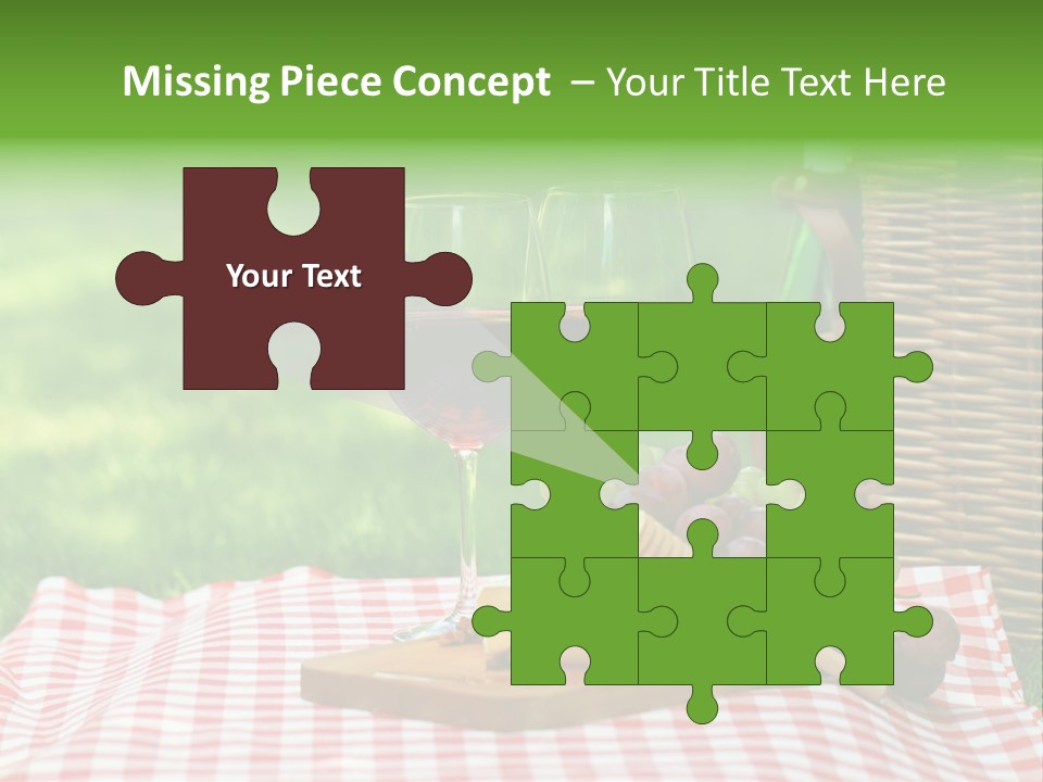 Two Glasses Of Wine On A Picnic Table PowerPoint Template