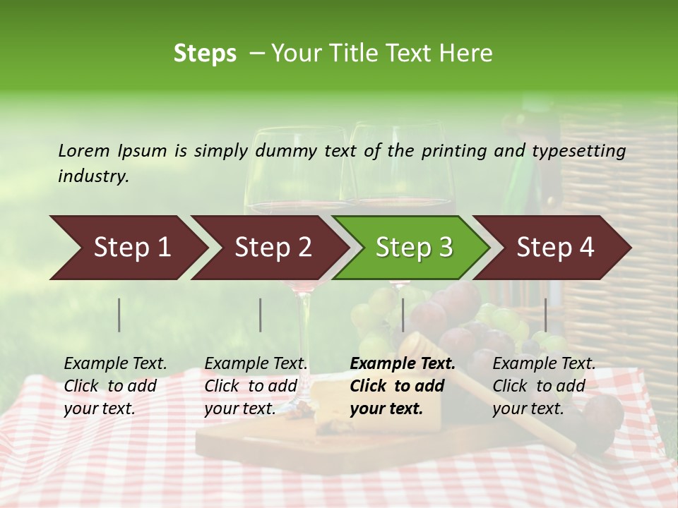 Two Glasses Of Wine On A Picnic Table PowerPoint Template