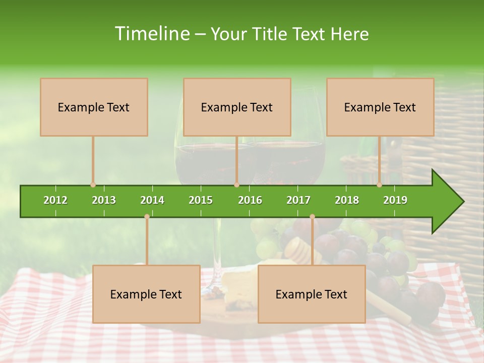 Two Glasses Of Wine On A Picnic Table PowerPoint Template