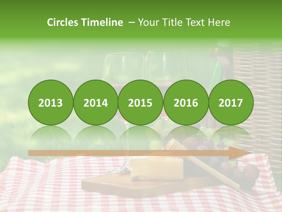 Two Glasses Of Wine On A Picnic Table PowerPoint Template