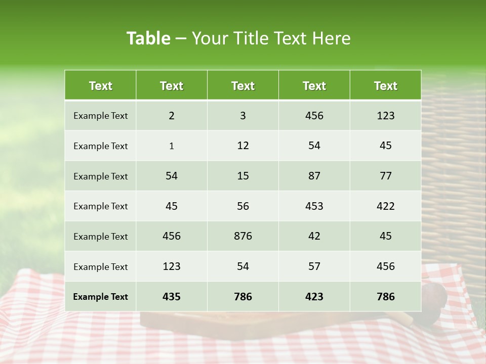 Two Glasses Of Wine On A Picnic Table PowerPoint Template