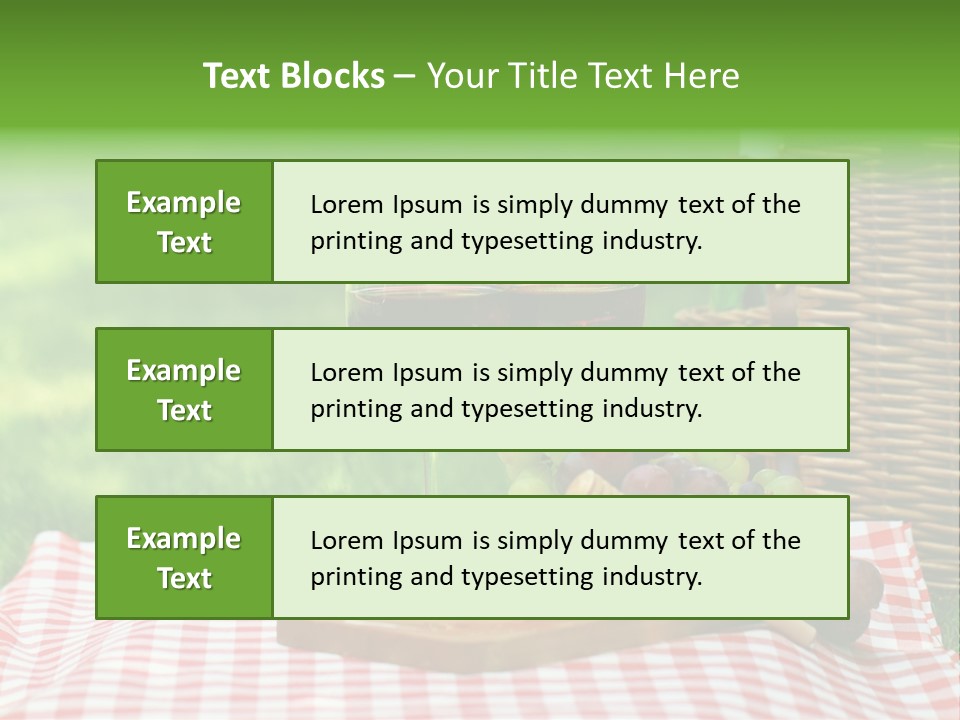 Two Glasses Of Wine On A Picnic Table PowerPoint Template