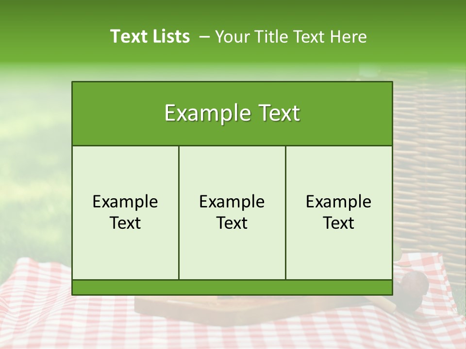 Two Glasses Of Wine On A Picnic Table PowerPoint Template