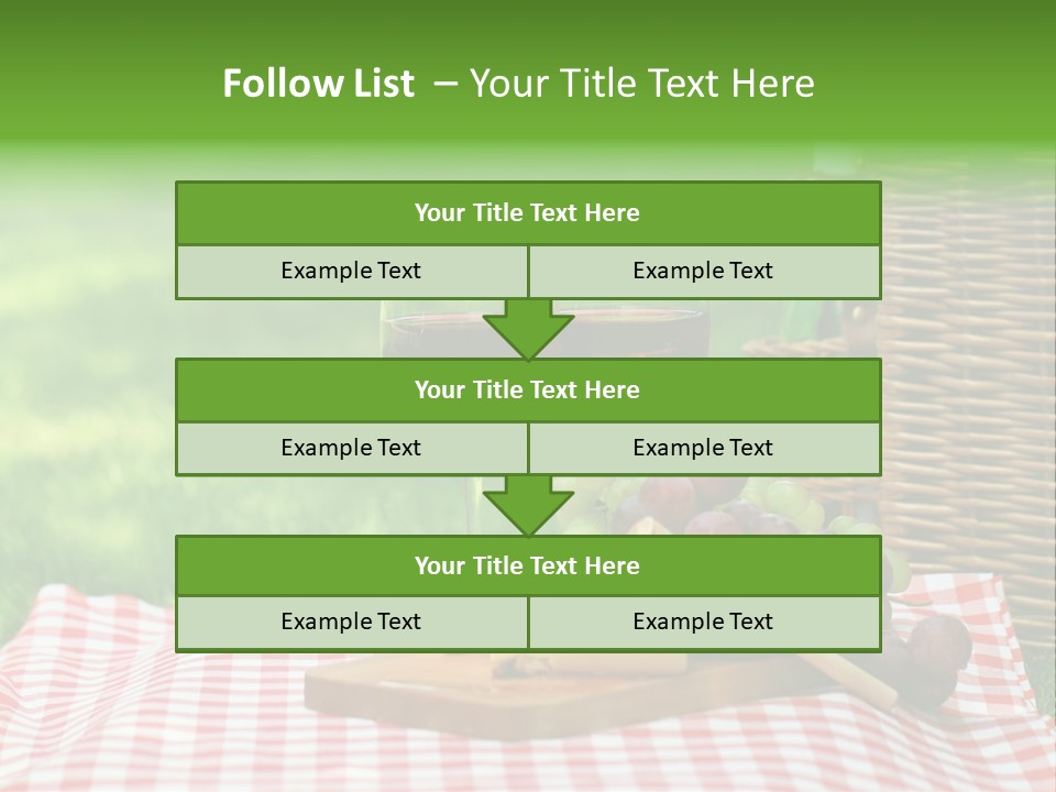 Two Glasses Of Wine On A Picnic Table PowerPoint Template