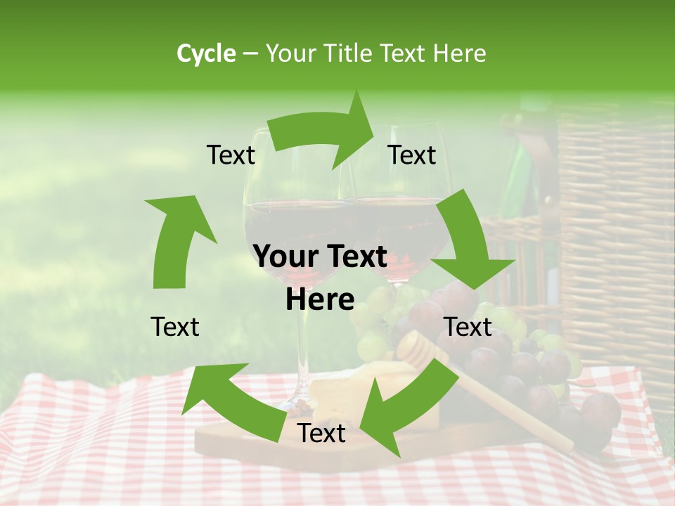 Two Glasses Of Wine On A Picnic Table PowerPoint Template