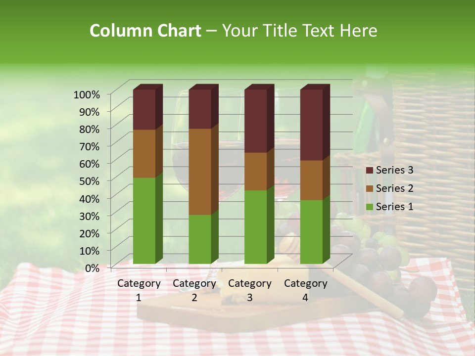 Two Glasses Of Wine On A Picnic Table PowerPoint Template