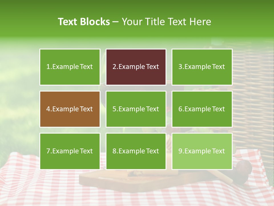 Two Glasses Of Wine On A Picnic Table PowerPoint Template