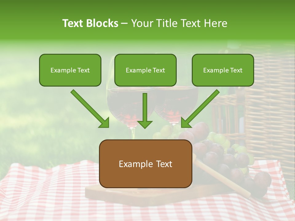 Two Glasses Of Wine On A Picnic Table PowerPoint Template