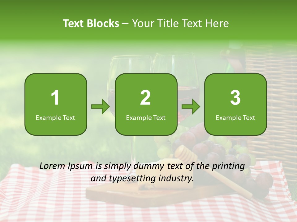Two Glasses Of Wine On A Picnic Table PowerPoint Template