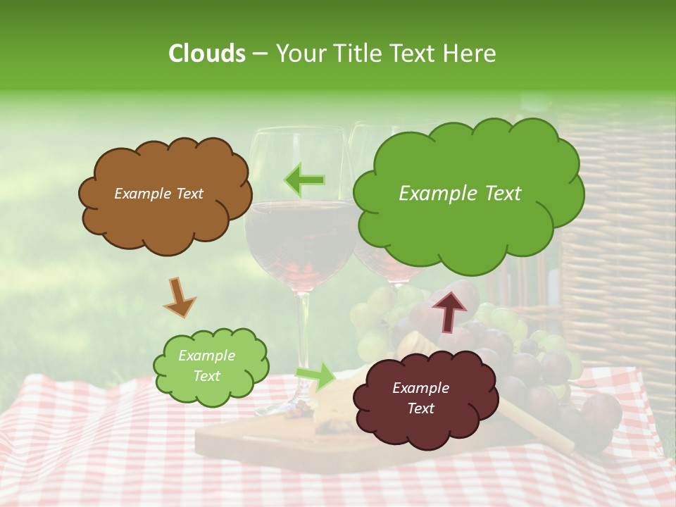 Two Glasses Of Wine On A Picnic Table PowerPoint Template