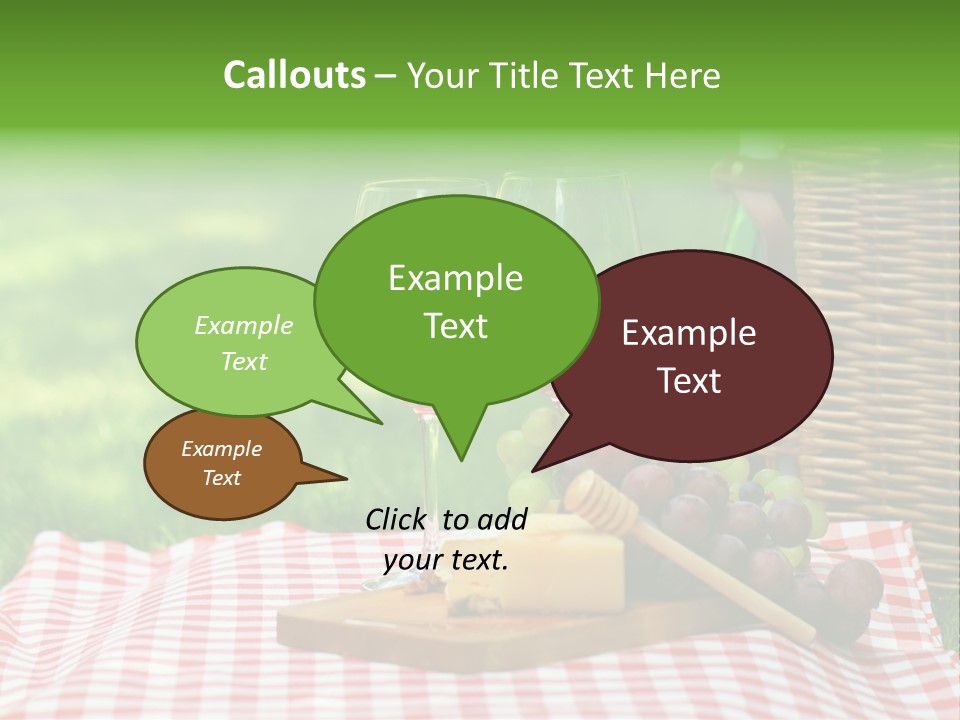 Two Glasses Of Wine On A Picnic Table PowerPoint Template