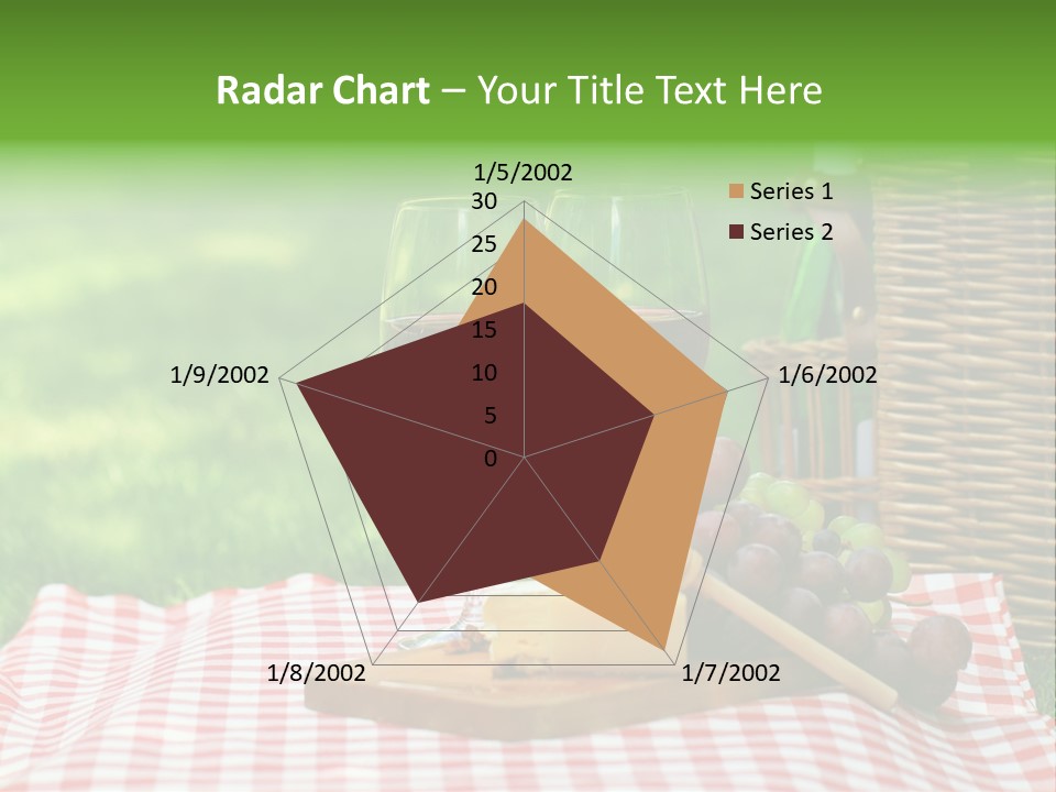 Two Glasses Of Wine On A Picnic Table PowerPoint Template