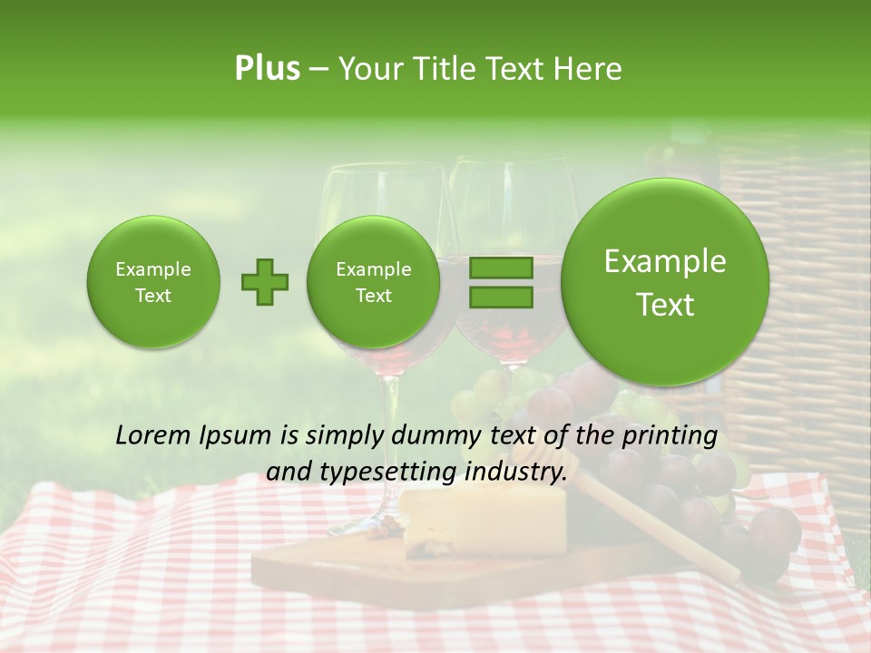 Two Glasses Of Wine On A Picnic Table PowerPoint Template