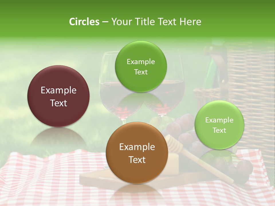 Two Glasses Of Wine On A Picnic Table PowerPoint Template