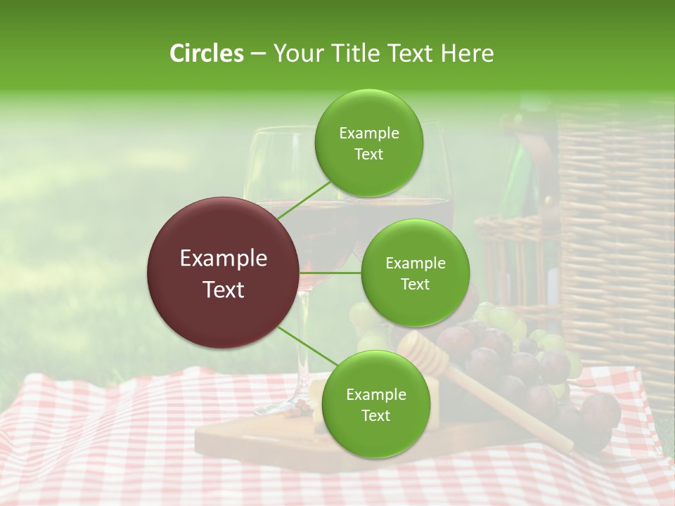 Two Glasses Of Wine On A Picnic Table PowerPoint Template