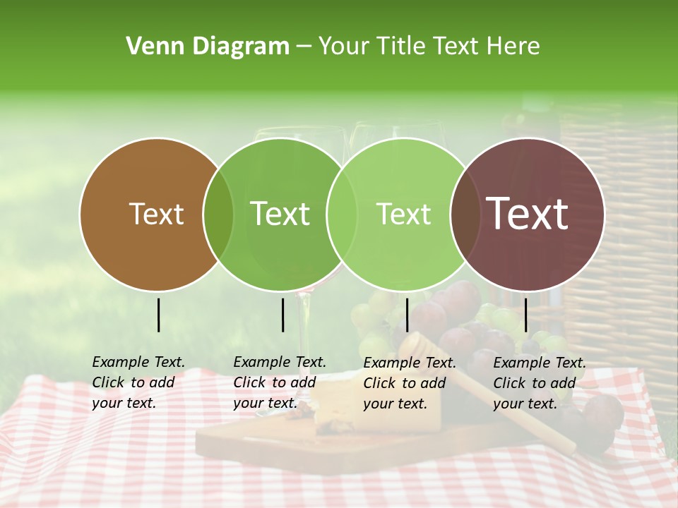 Two Glasses Of Wine On A Picnic Table PowerPoint Template